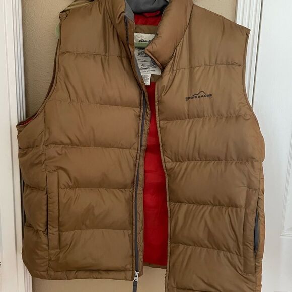 Eddie Bauer Brown Bronze Red Goose Down Men’s Vest XL - Picture 1 of 16